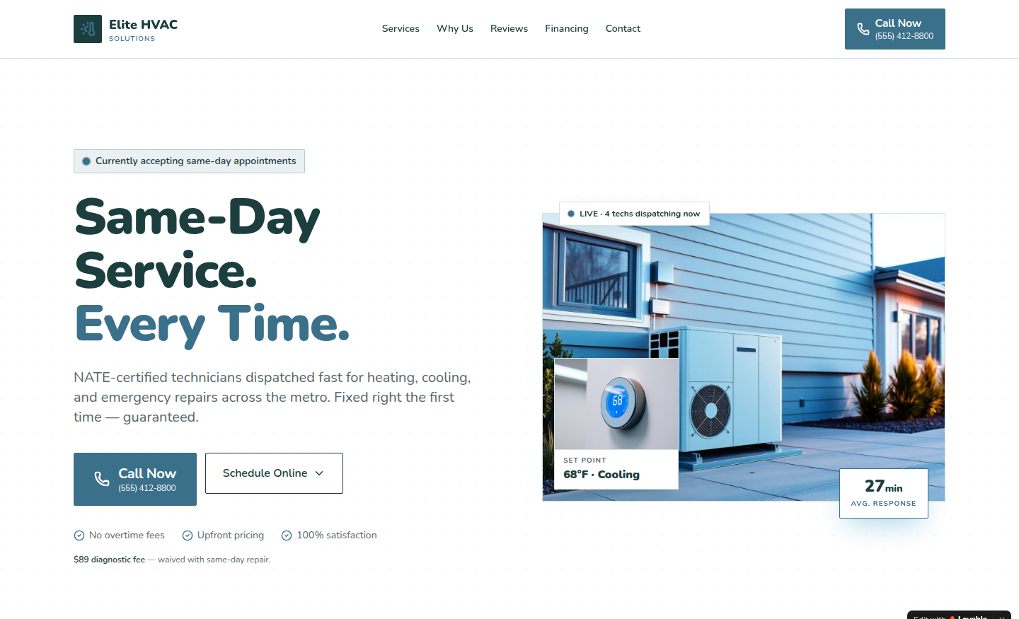 Elite HVAC Solutions concept design by Nexomo Studio